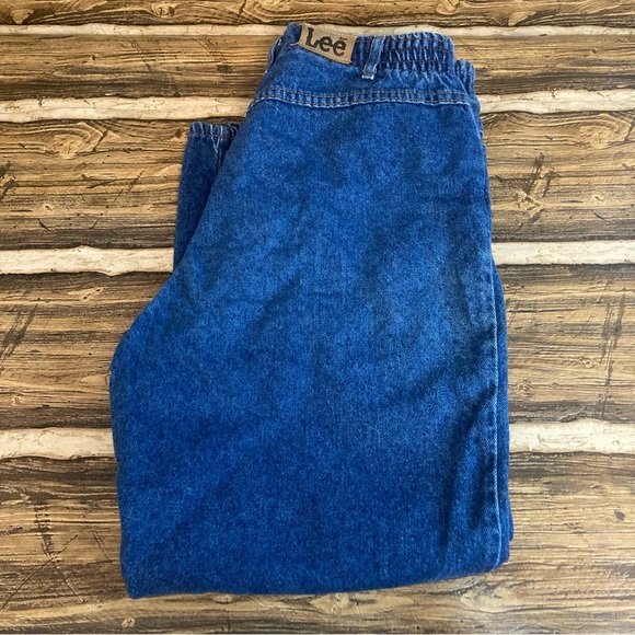 Vintage Lee mom style side elastic jeans 16 petite - Picture 1 of 10